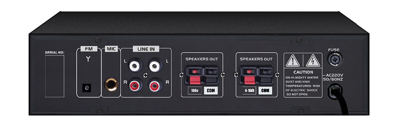 Mặt sau Amply liền mixer AS-40e