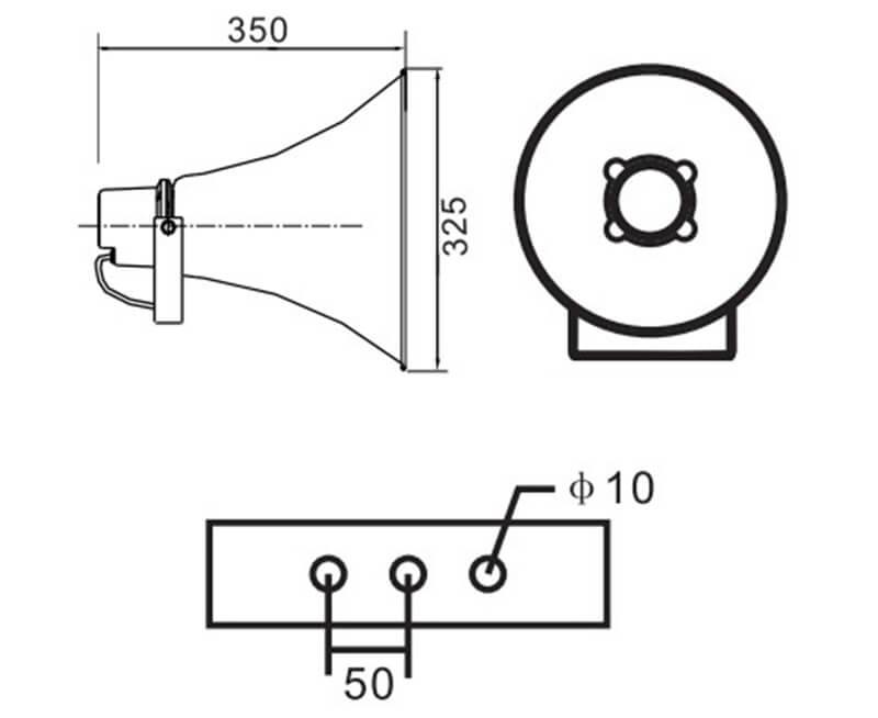 Kích thước loa nén Aplus A-H150